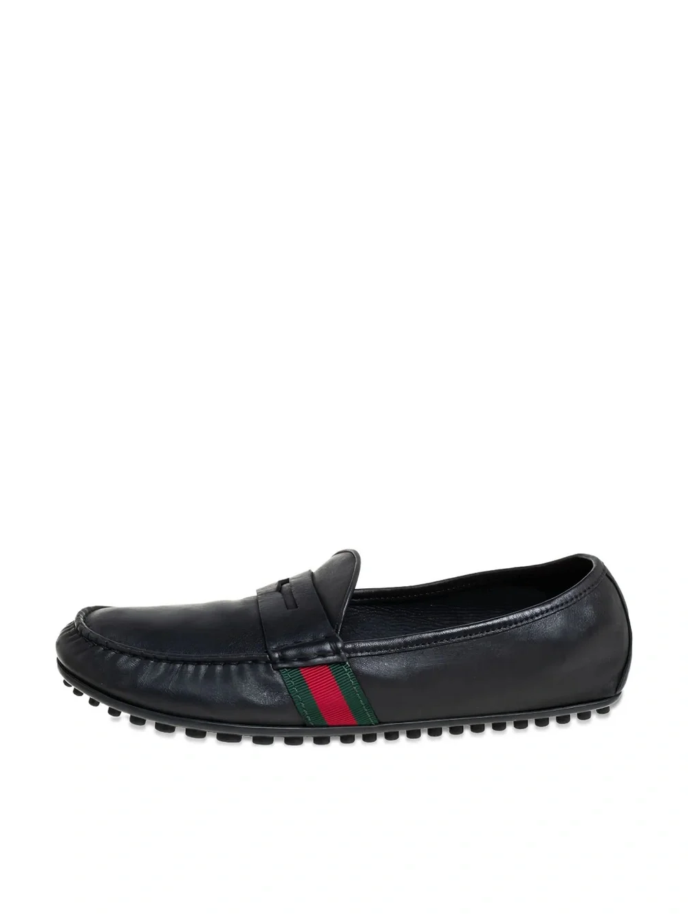 Gucci Web-trimmed Loafers Men Black Size 9.5